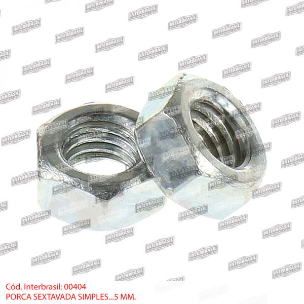 Porca sextavada simples 5mm