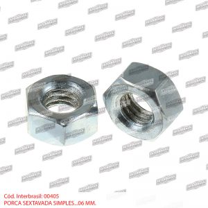 Porca sextavada simples 6mm