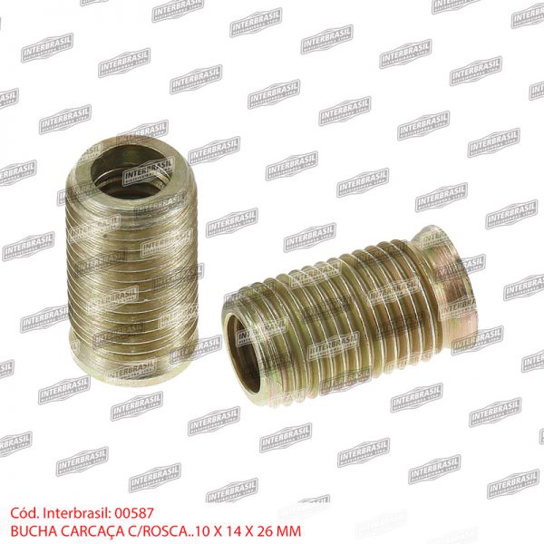 Bucha carcaça com rosca 10x14x26mm