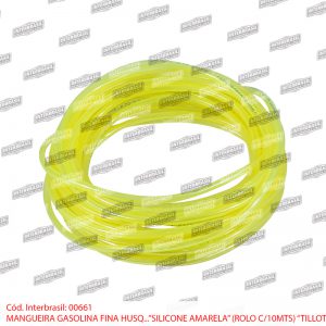 Mangueira gasolina fina Husq. silicone amarela 10mt (Tillotson)