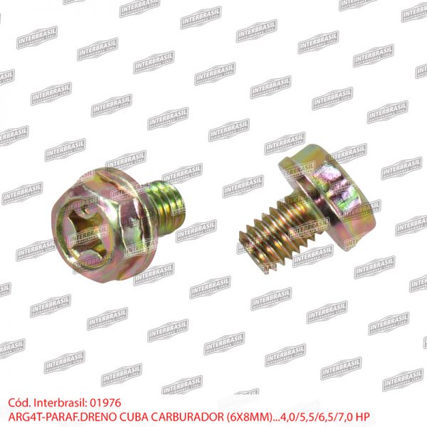 Paraf. dreno cuba carburador 6x8mm 4,0 / 5,5 / 6,5 / 7,0hp
