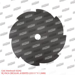 Faca circular 8 dentes 255x1''x1,5mm