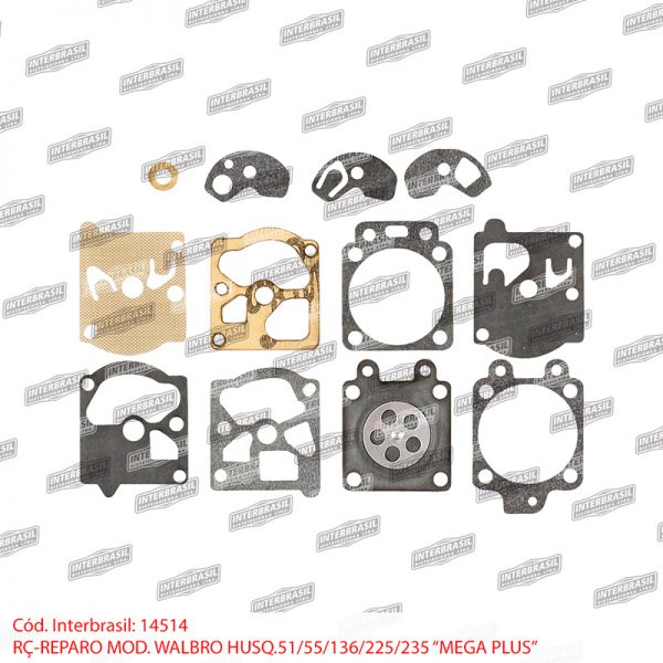 Reparo Husq. 51 / 55 / 136 / 225 / 235 mod. Walbro (Mega Plus)