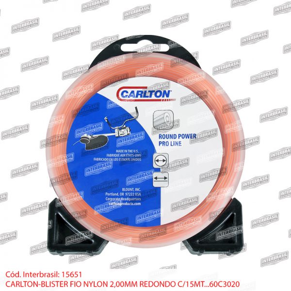 Fio nylon blister 2,00mm redondo com 15mt (Carlton)