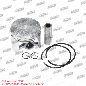 Pistão 45mm com anel motosserras 52cc (Argon)