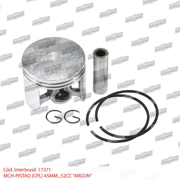 Pistão 45mm com anel motosserras 52cc (Argon)