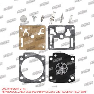 Reparo St. 034 / 036 / 360 / Husq. 365 mod. Zama com kit agulha (Tillotson)