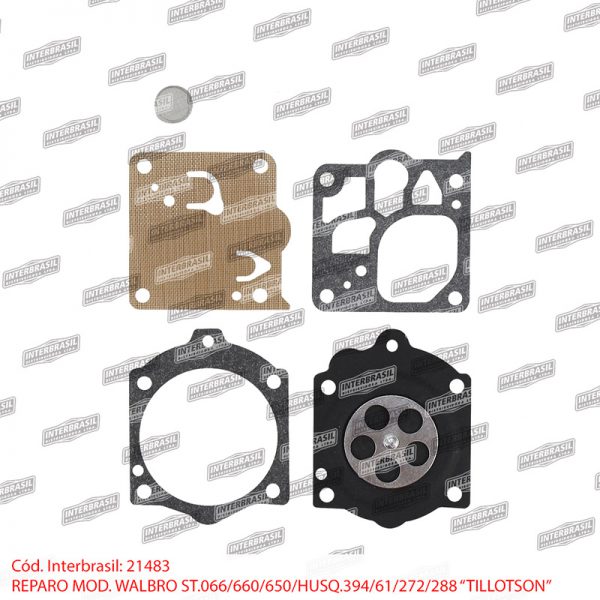 Reparo St. 066 / 650 / 660 / Husq. 61 / 272 / 288 / 394 mod. Walbro (Tillotson)