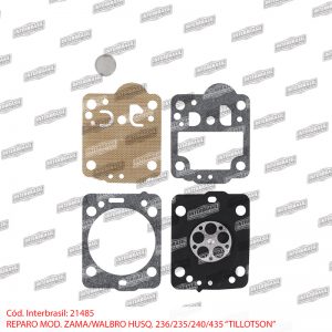 Reparo Husq. 235 / 236 / 240 / 435 mod. Walbro / Zama (Tillotson)