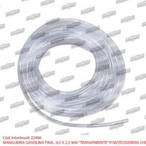 Mangueira gasolina fina motosserras 45/55cc transparente 5mt