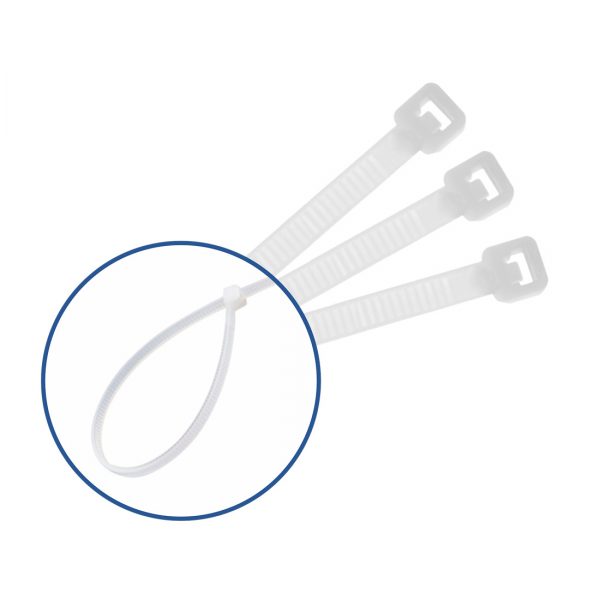 Abraçadeira de nylon branca 100x2,5mm